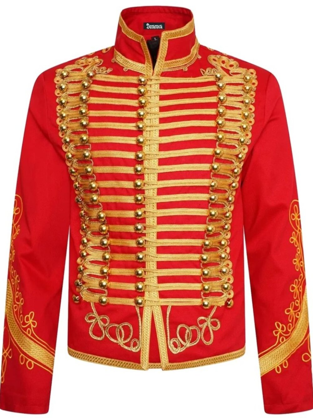 Men's 80s Rockstar Break Dancer Costume Cotton Jacket |Michael Jacket/Red & Gold